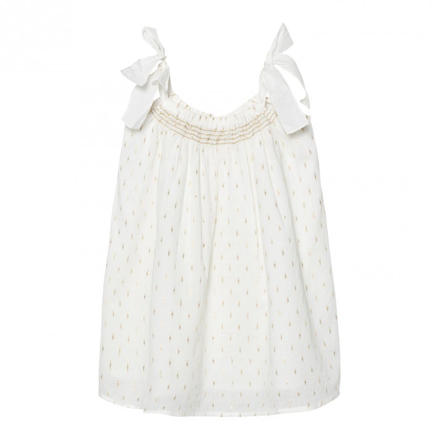 Sunuva White And Gold Dot Tie Dress Uv-Paita