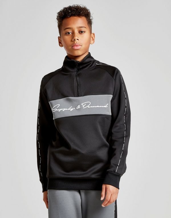 Supply & Demand 1/2 Zip Panel Track Top Musta