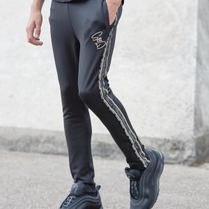 Supply & Demand Gold Embroidery Track Pants Musta