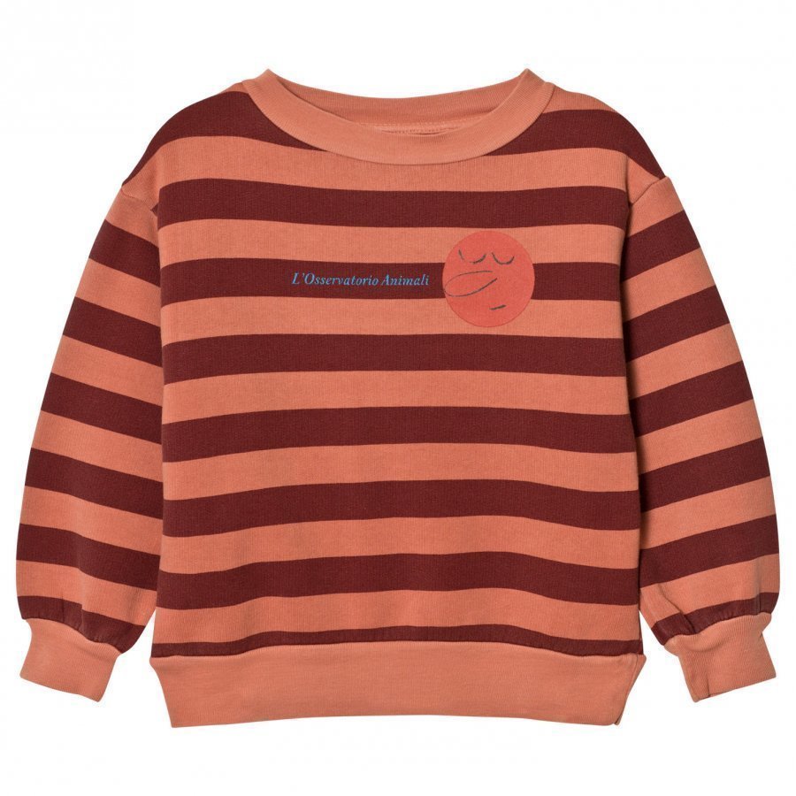 The Animals Observatory Bear Sweatshirt Deep Orange Stripes Oloasun Paita