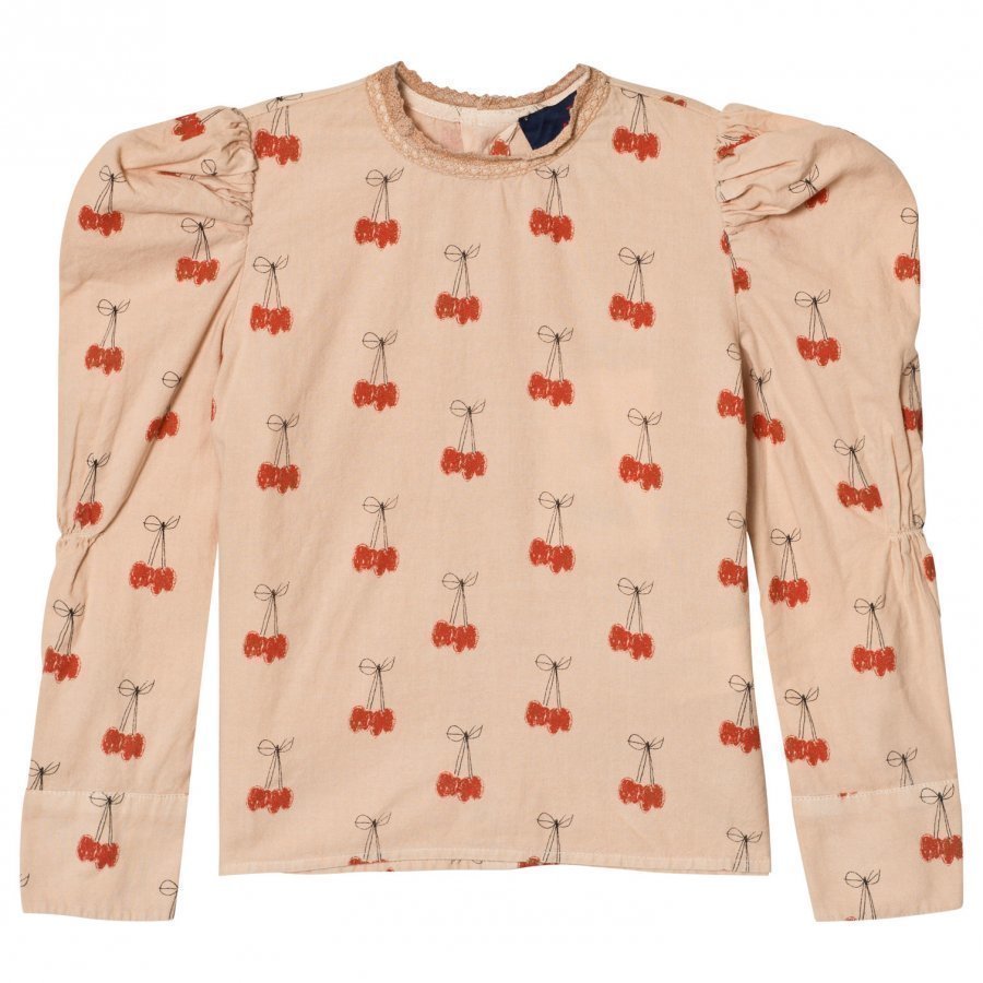 The Animals Observatory Flamingo Shirt Cream Cherries Pusero