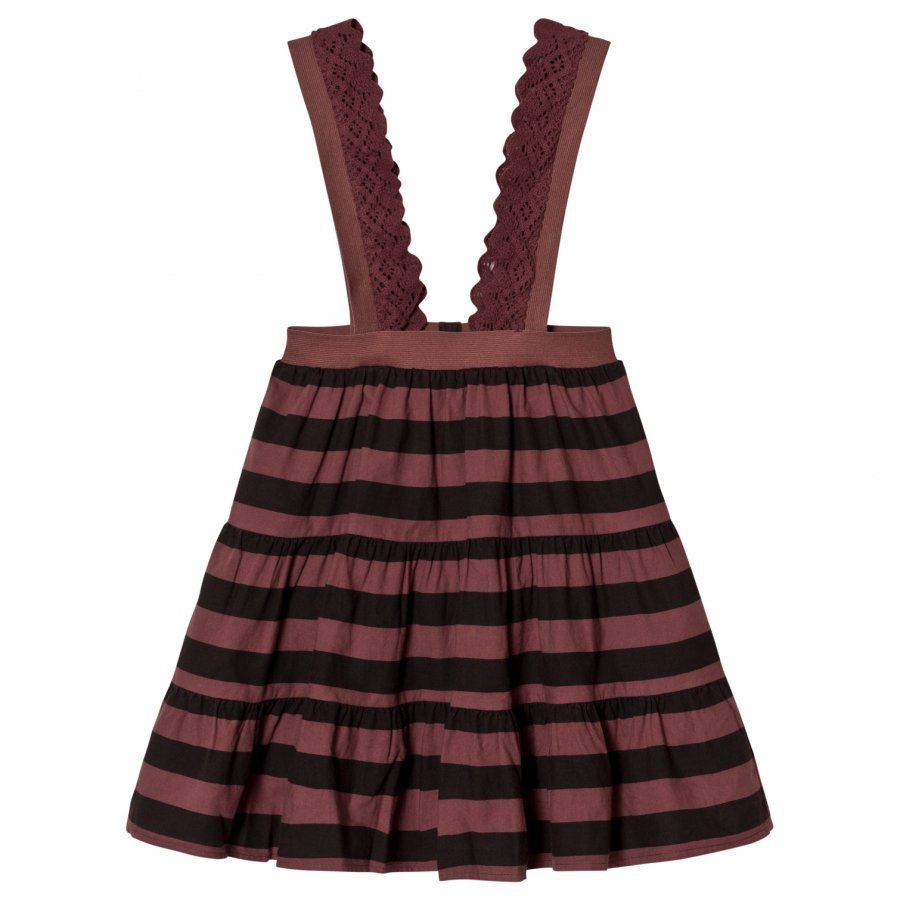 The Animals Observatory Giraffe Skirt Red Garnet Stripes Maxihame