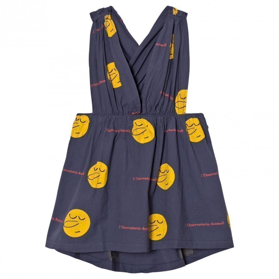 The Animals Observatory Goose Dress Deep Blue Yellow Face Mekko