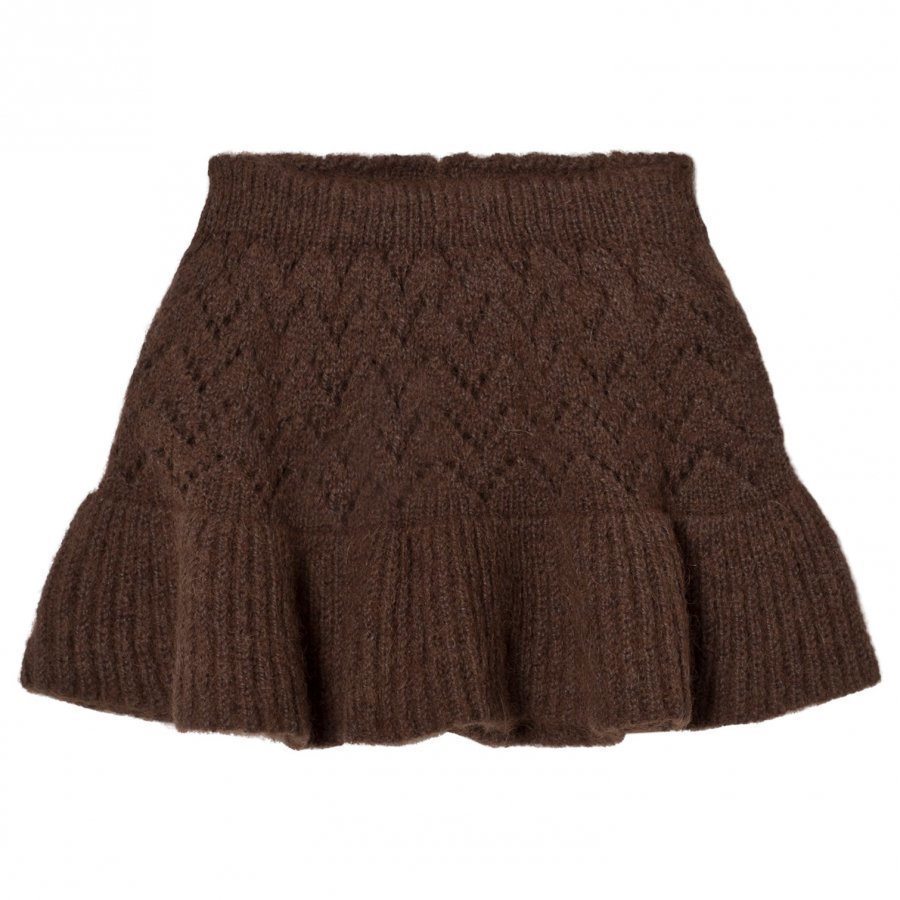 The Animals Observatory Lynx Knit Skirt Deep Brown Midihame