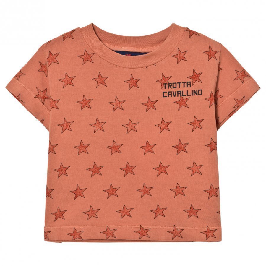 The Animals Observatory Rooster T-Shirt Deep Orange Stars T-Paita