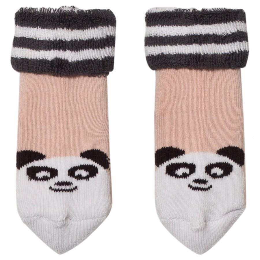 The Bonnie Mob Baby Bootie Panda Socks Pale Pink Sukat