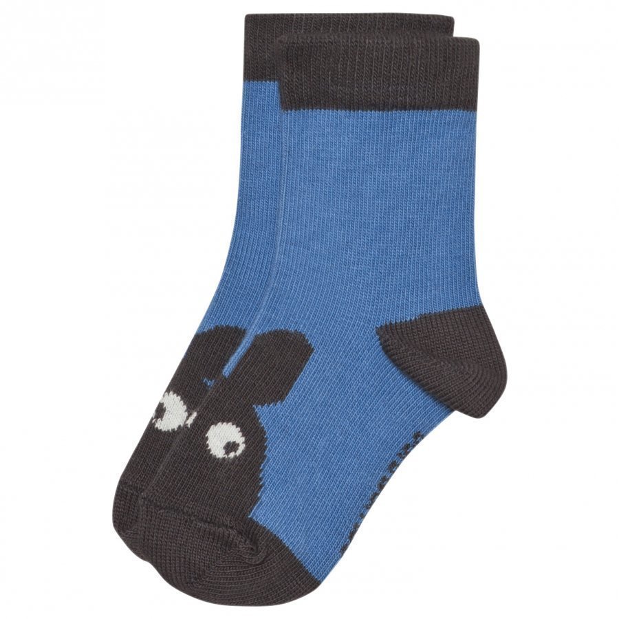 The Bonnie Mob Bunny Face Baby Socks Ocean Blue Sukat