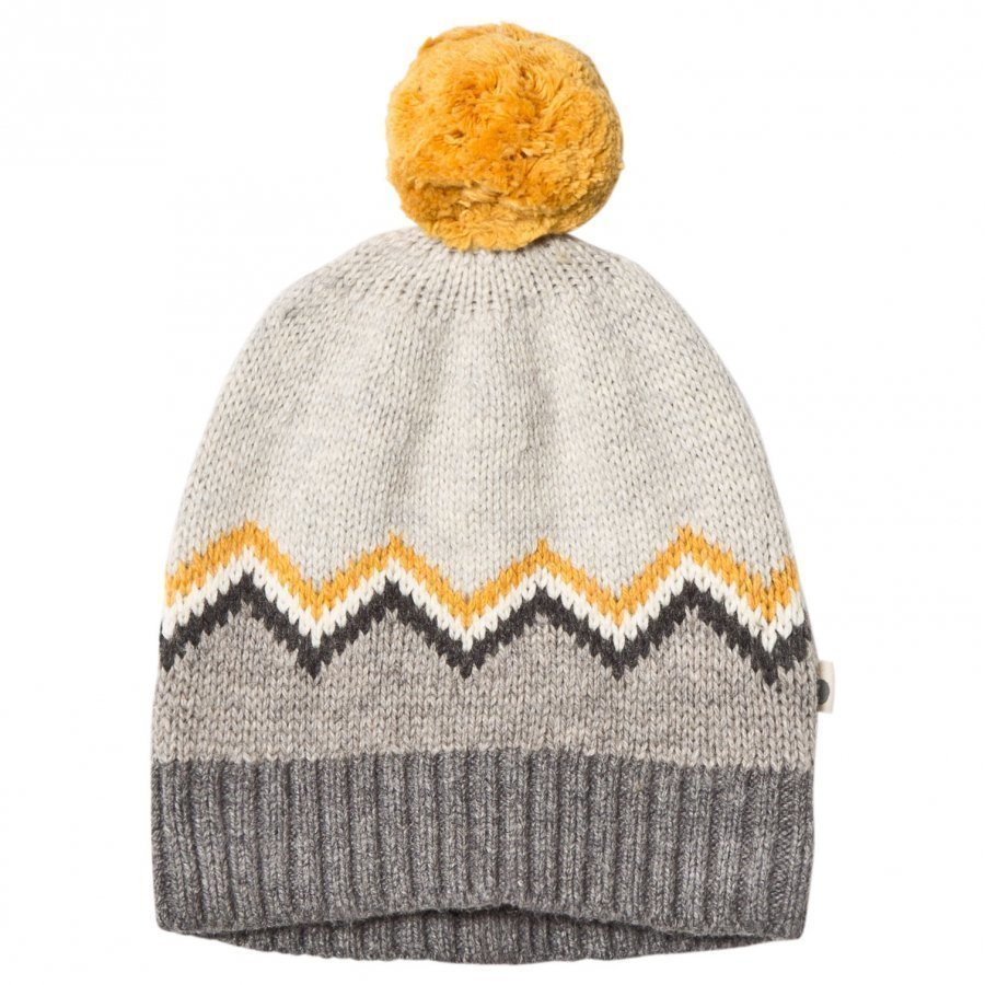 The Bonnie Mob Chunky Knitted Pom Pom Hat Grey Pipo