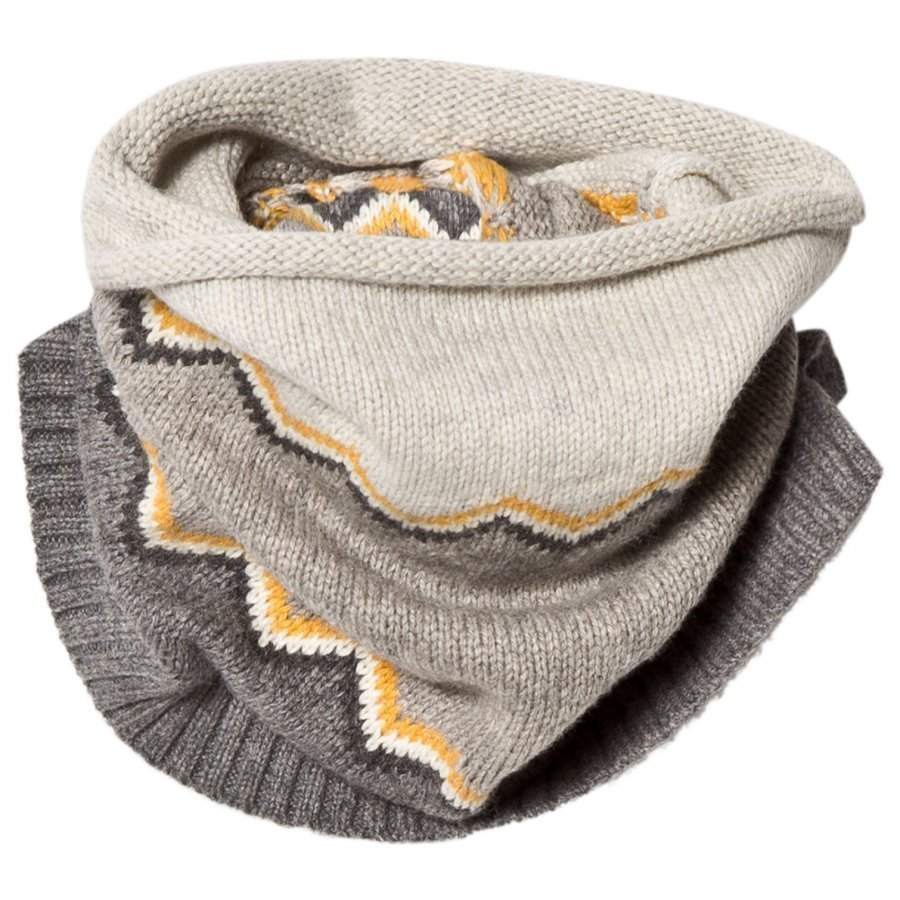 The Bonnie Mob Chunky Knitted Zig Zag Snood Grey Kietaisuhuivi