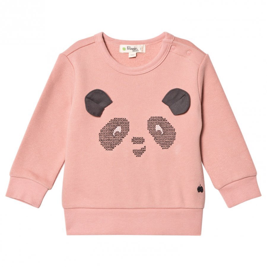 The Bonnie Mob Cross Stitch Panda Sweatshirt Powder Oloasun Paita