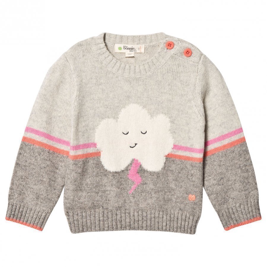 The Bonnie Mob Flash Cloud Intarsia Sweater Pink/Grey Paita