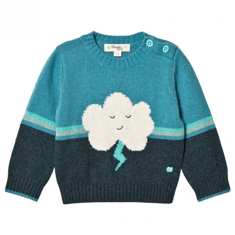 The Bonnie Mob Flash Cloud Intarsia Sweater Teal Paita