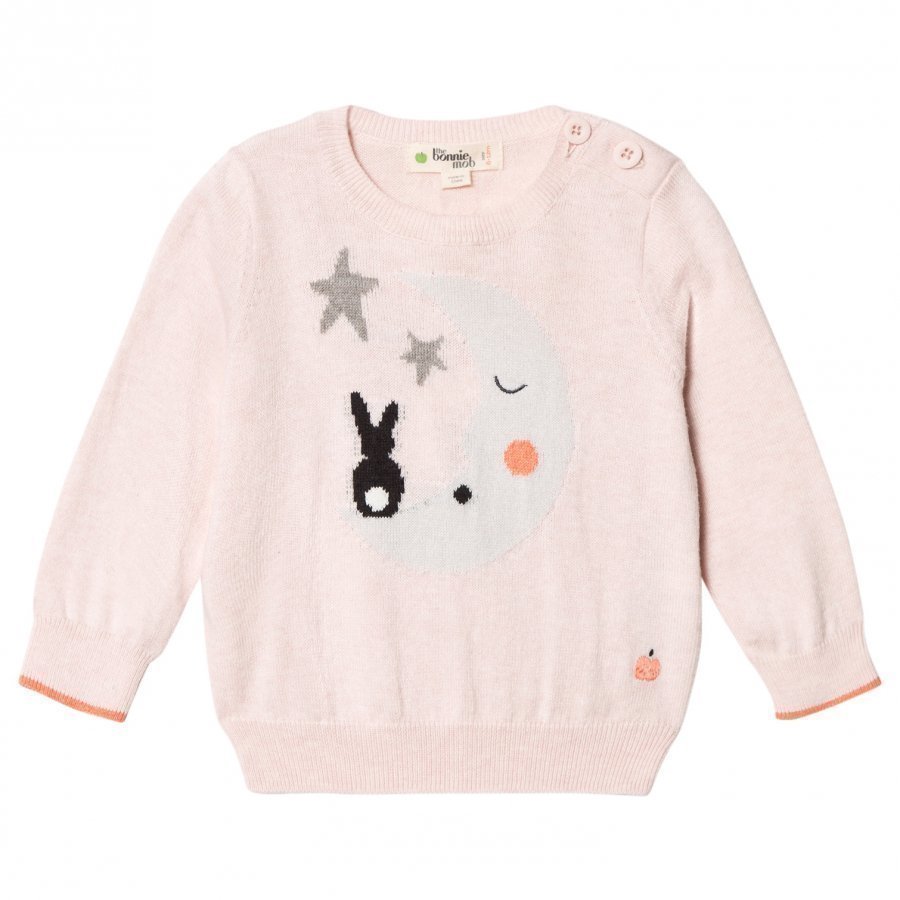 The Bonnie Mob Moon And Bunny Intarsia Sweater Pale Pink Oloasun Paita