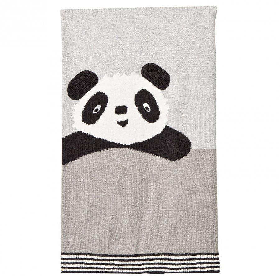 The Bonnie Mob Panda Intarsia Baby Blanket Grey Huopa