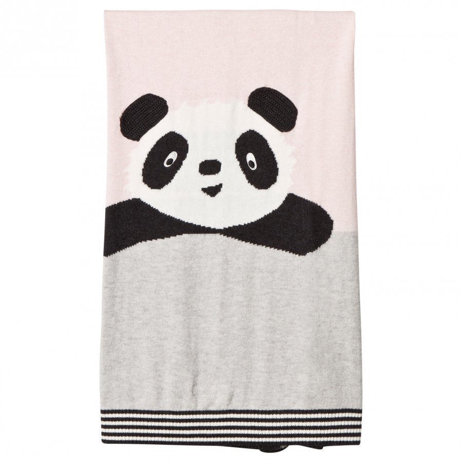 The Bonnie Mob Panda Intarsia Baby Blanket Pale Pink Huopa