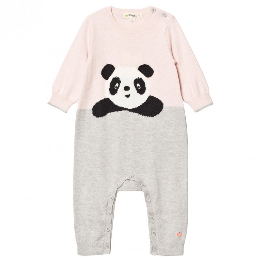 The Bonnie Mob Panda Intarsia Playsuit Pale Pinks Body