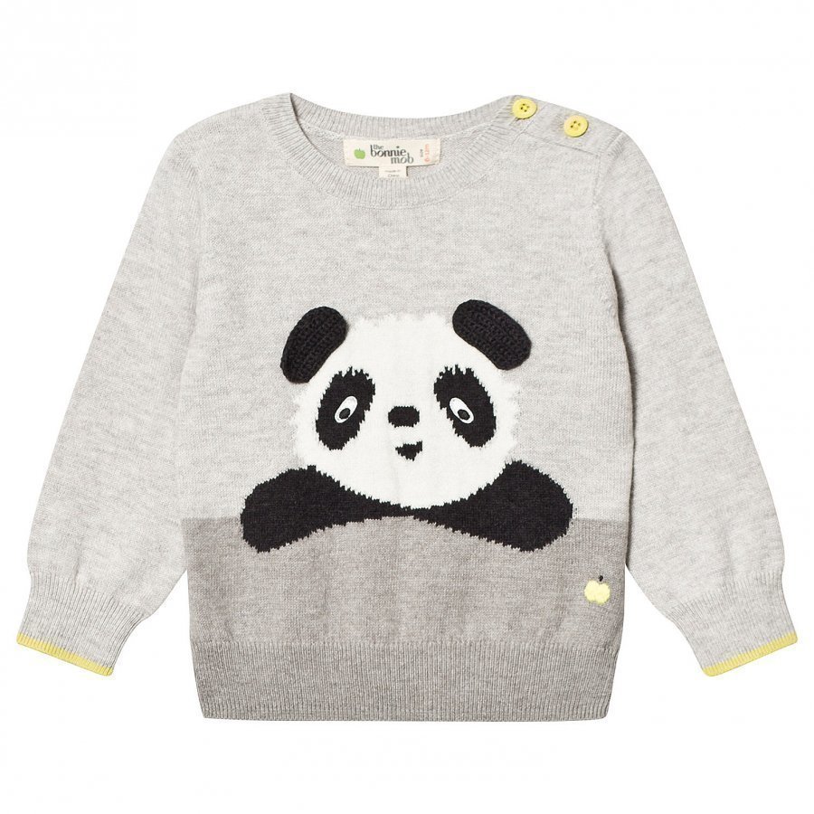 The Bonnie Mob Panda Intarsia Sweater Grey Paita