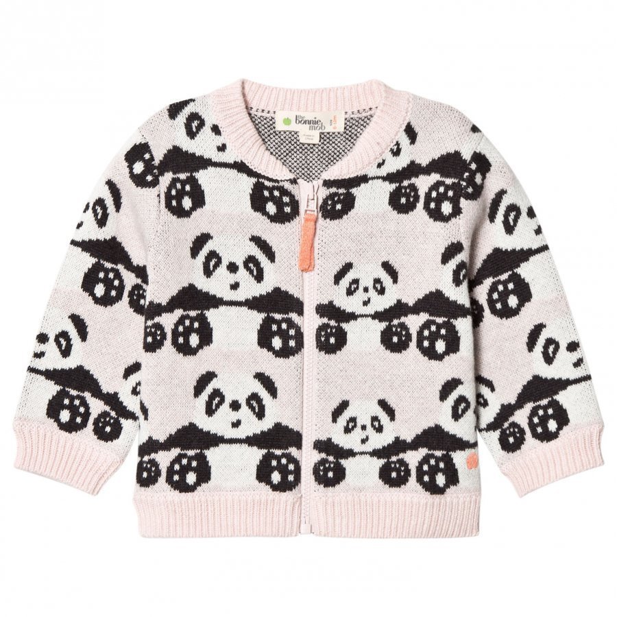 The Bonnie Mob Panda Jacquard Cardigan Pale Pink Oloasun Paita