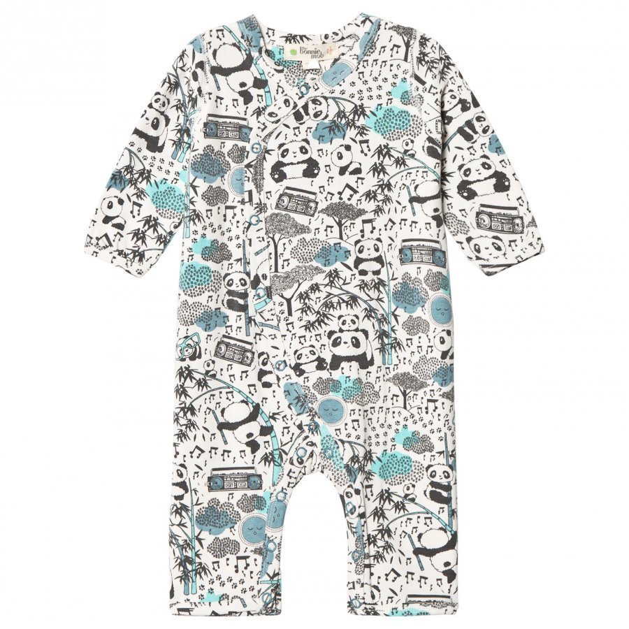 The Bonnie Mob Panda Print Kimono One-Piece Blue Body