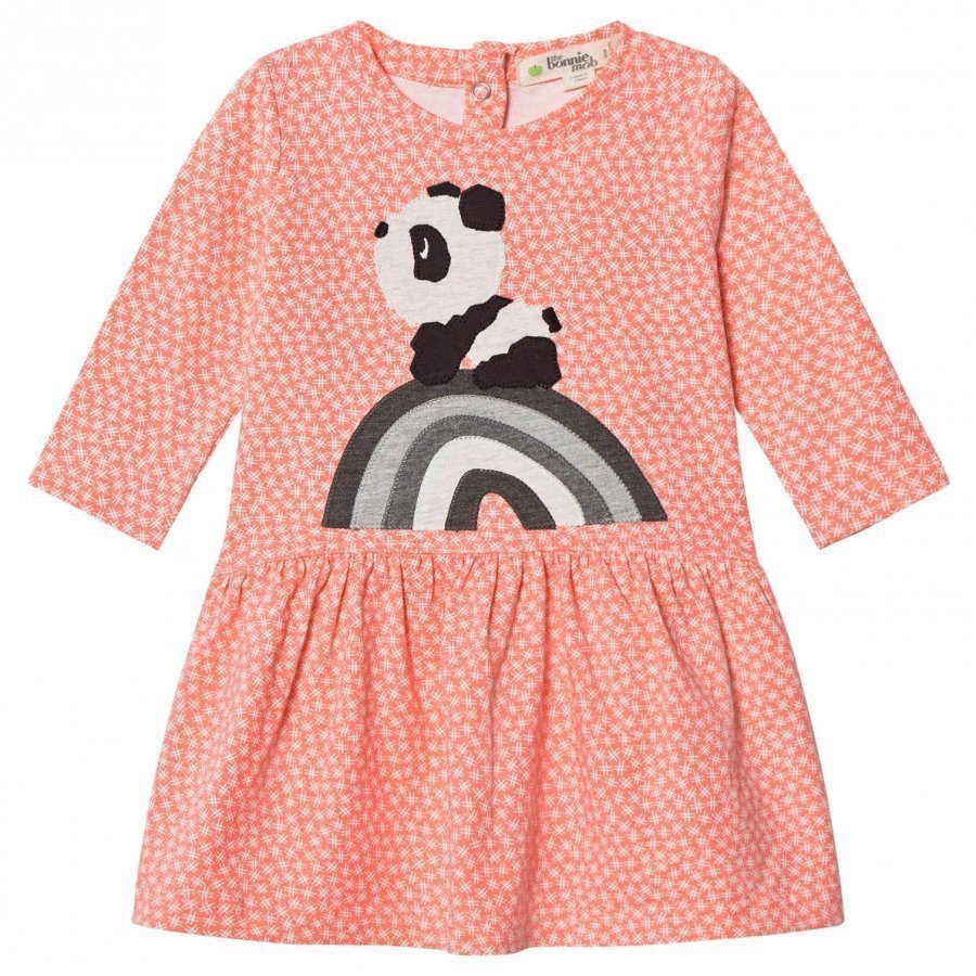 The Bonnie Mob Rainbow Panda Applique Dress Hash Tag Sorbet Mekko