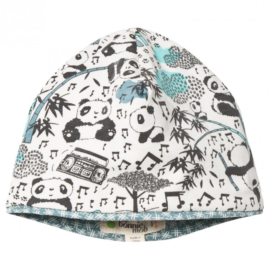 The Bonnie Mob Reversible Baby Beanie Panda Hat Blue Pipo