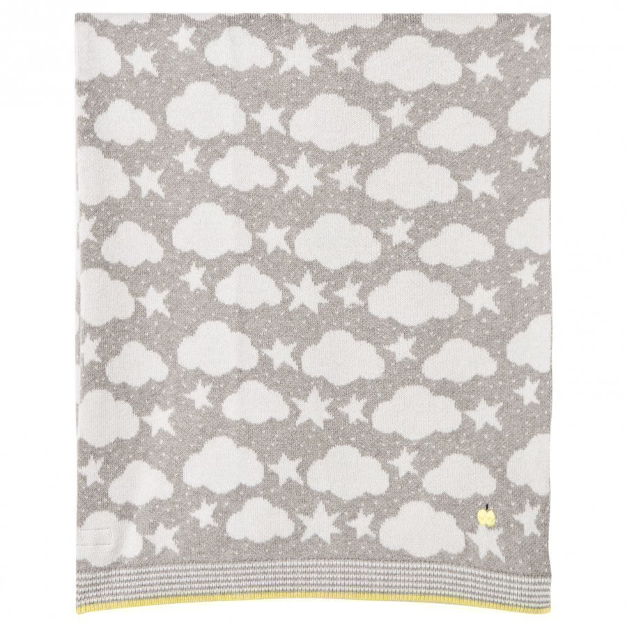 The Bonnie Mob Stars And Clouds Jacquard Baby Blanket Grey Huopa