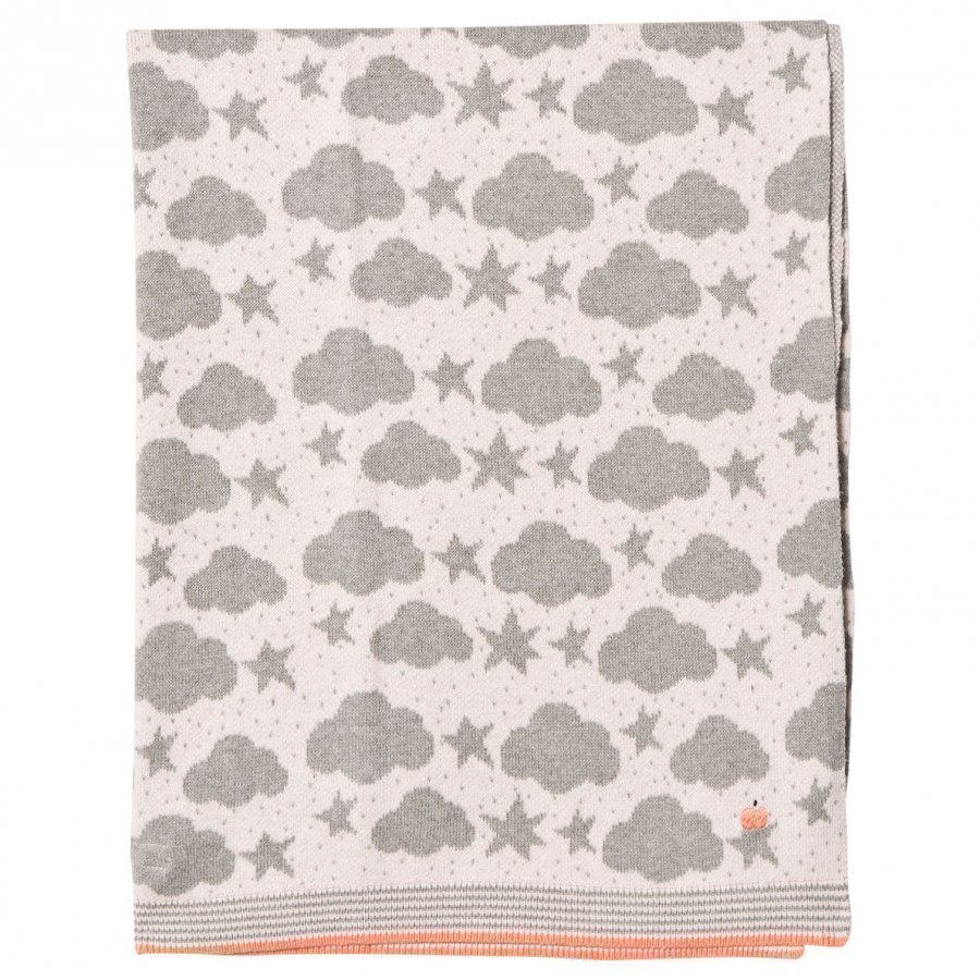 The Bonnie Mob Stars And Clouds Jacquard Baby Blanket Pale Pink Huopa