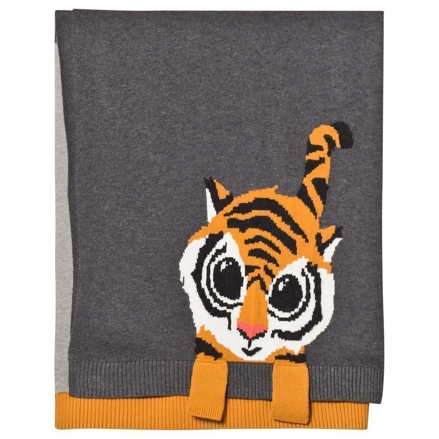 The Bonnie Mob Tiger Jacquard Baby Blanket Grey Huopa