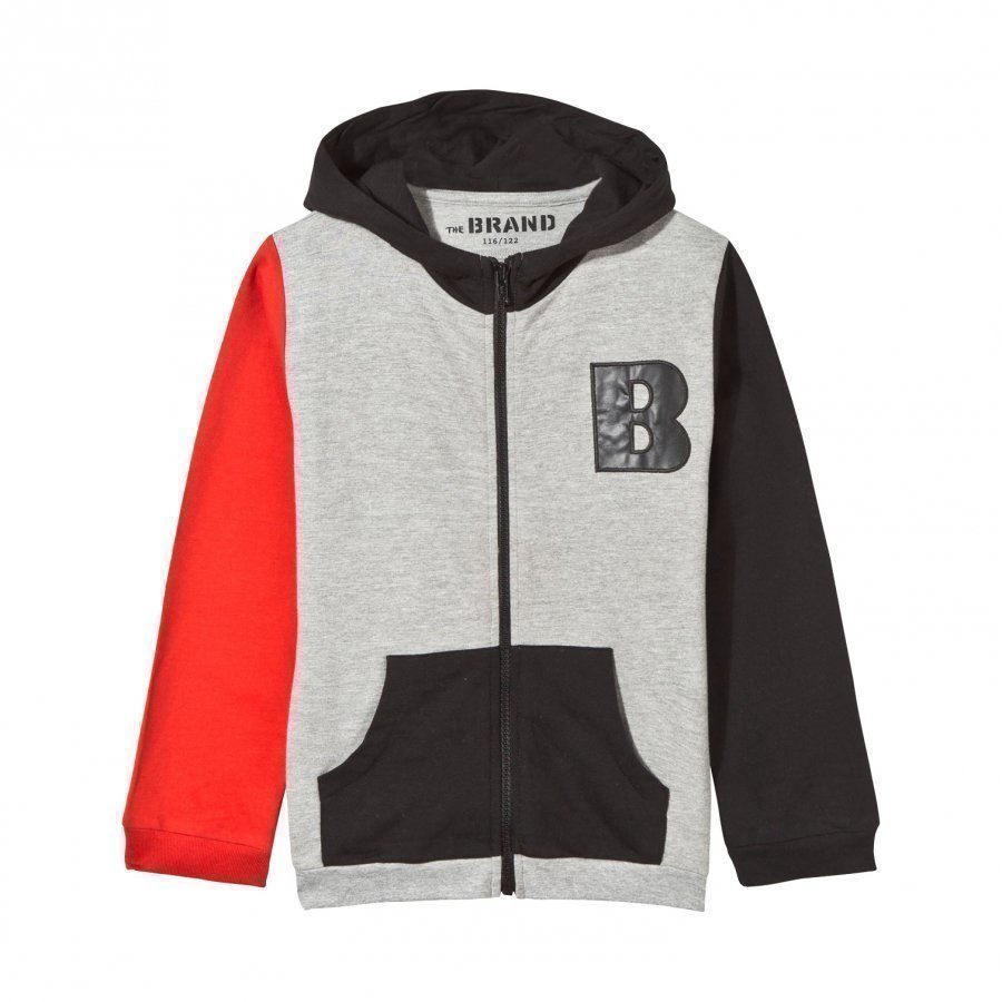 The Brand Block Hoodie Black Red Grey Melange Huppari