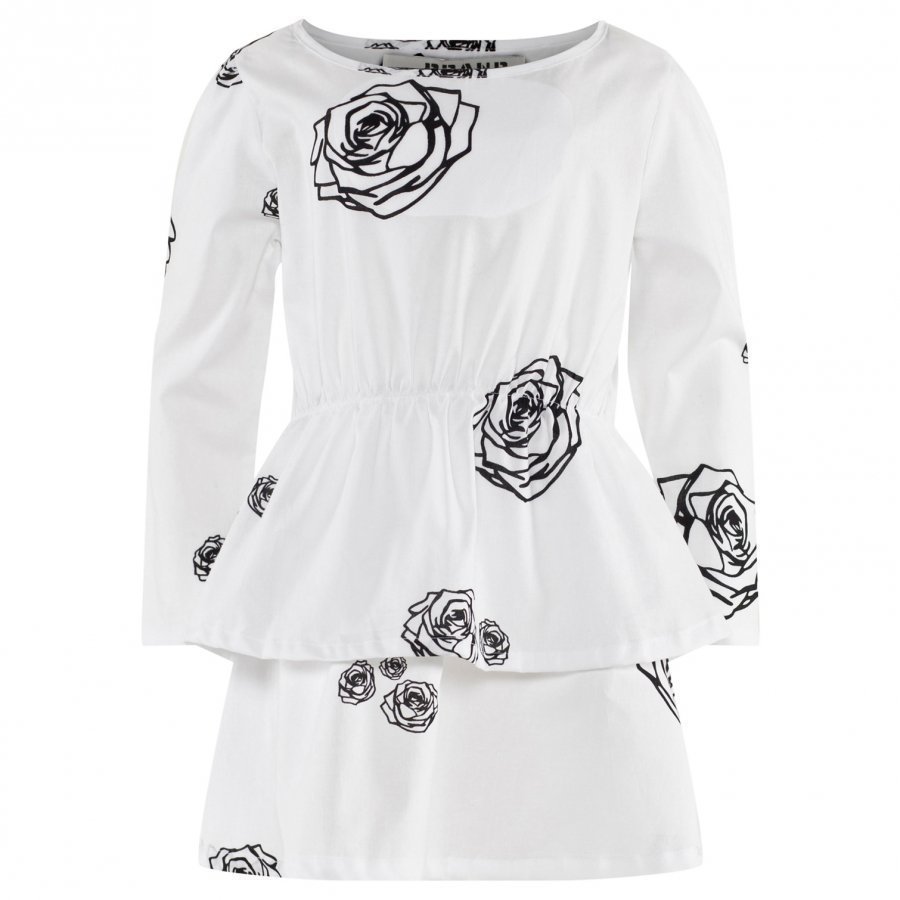 The Brand Boat Dress White Roses Mekko