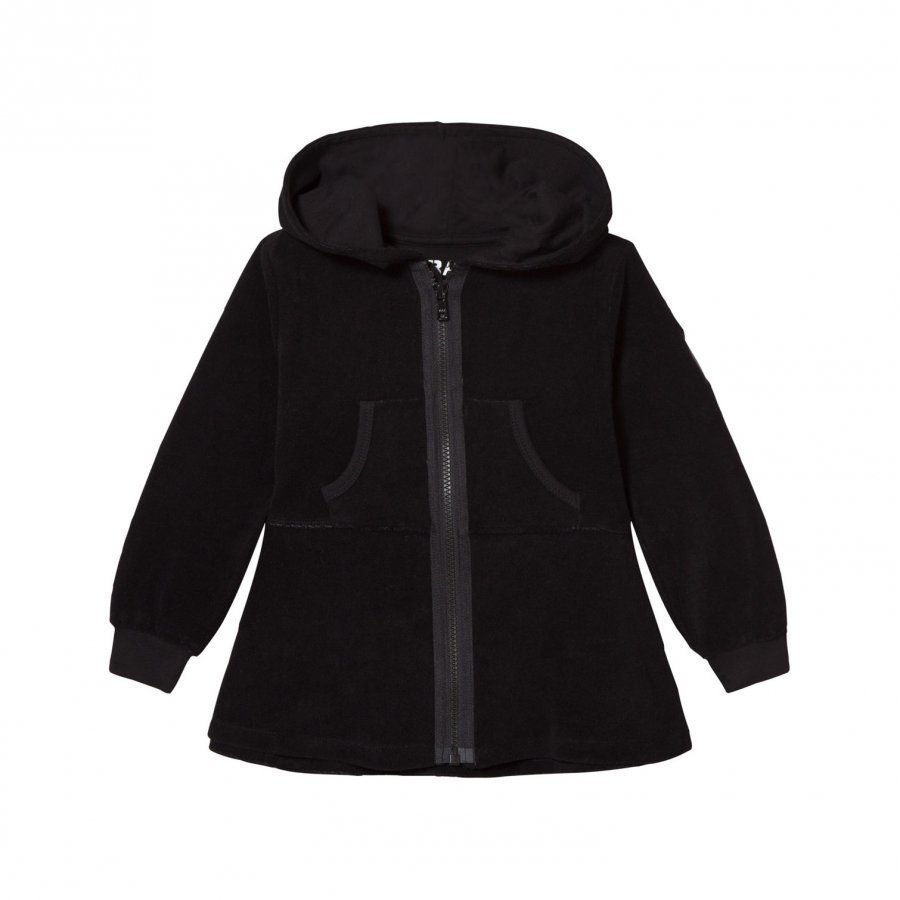 The Brand Cotton Terry Peplum Hoodie Black Huppari