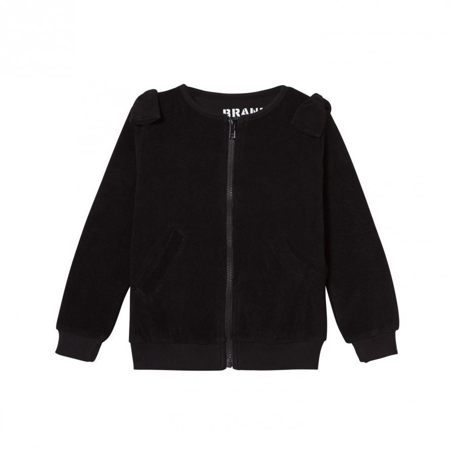 The Brand Cotton Terry Zip Sweater Black Neuletakki