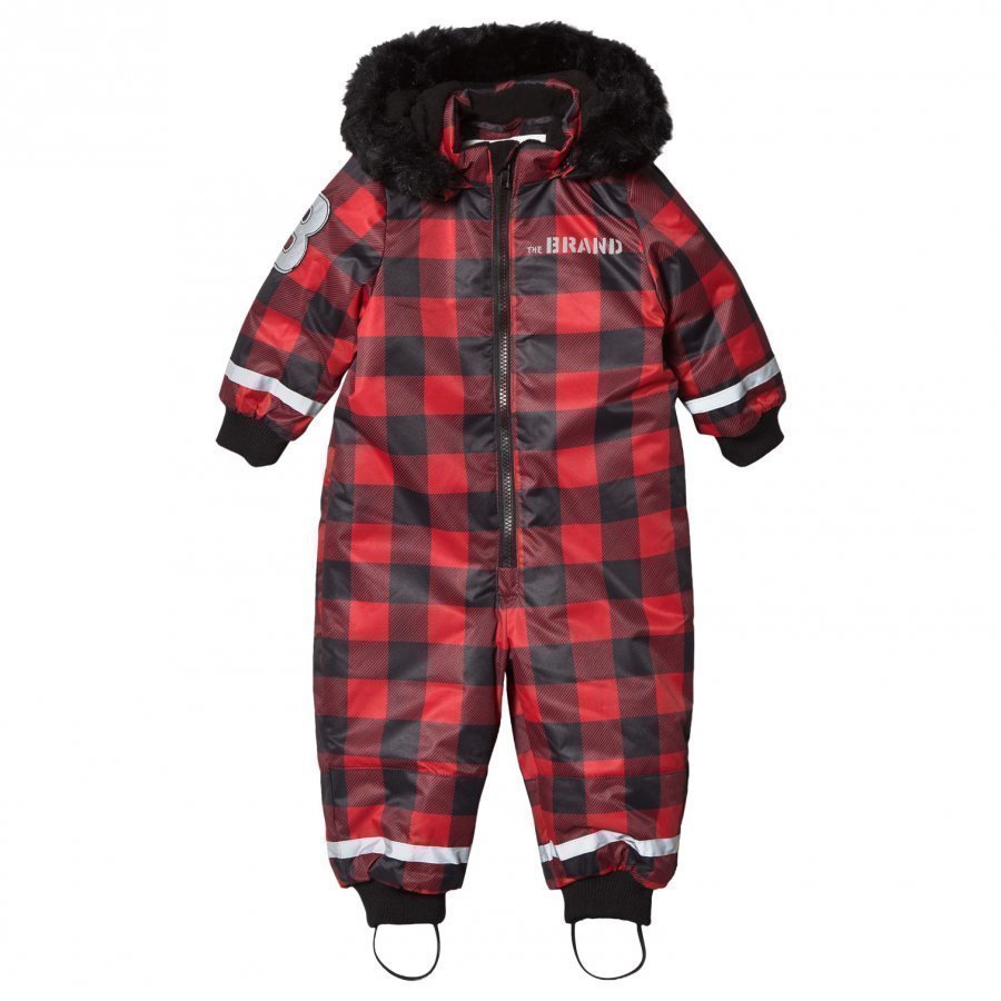 The Brand Coverall Checked Red With Black Fur Toppahaalari