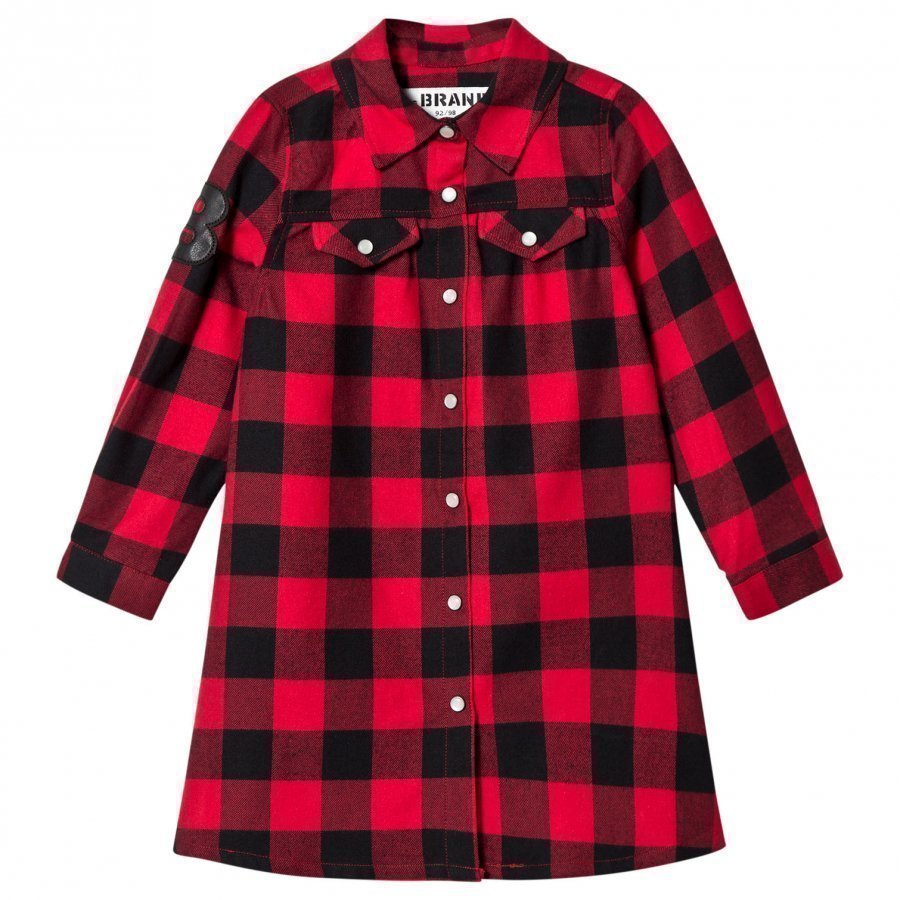 The Brand Dress Red Checked Flanell Mekko