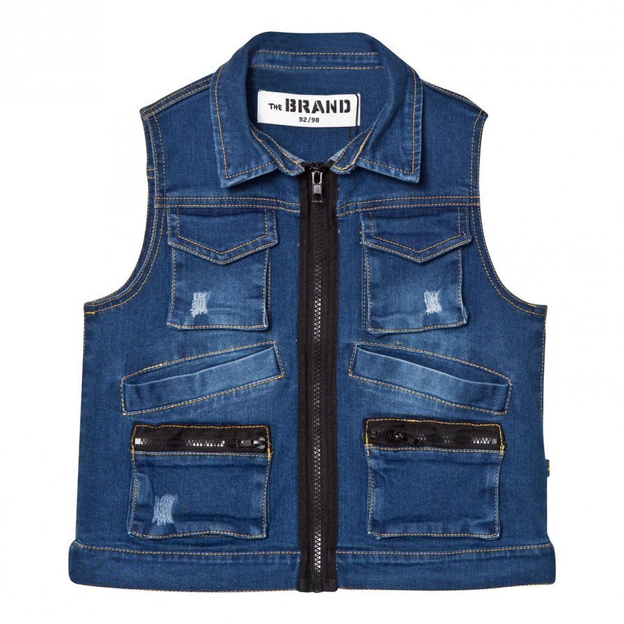 The Brand Hunter Vest Stonewashed Blue Toppaliivi