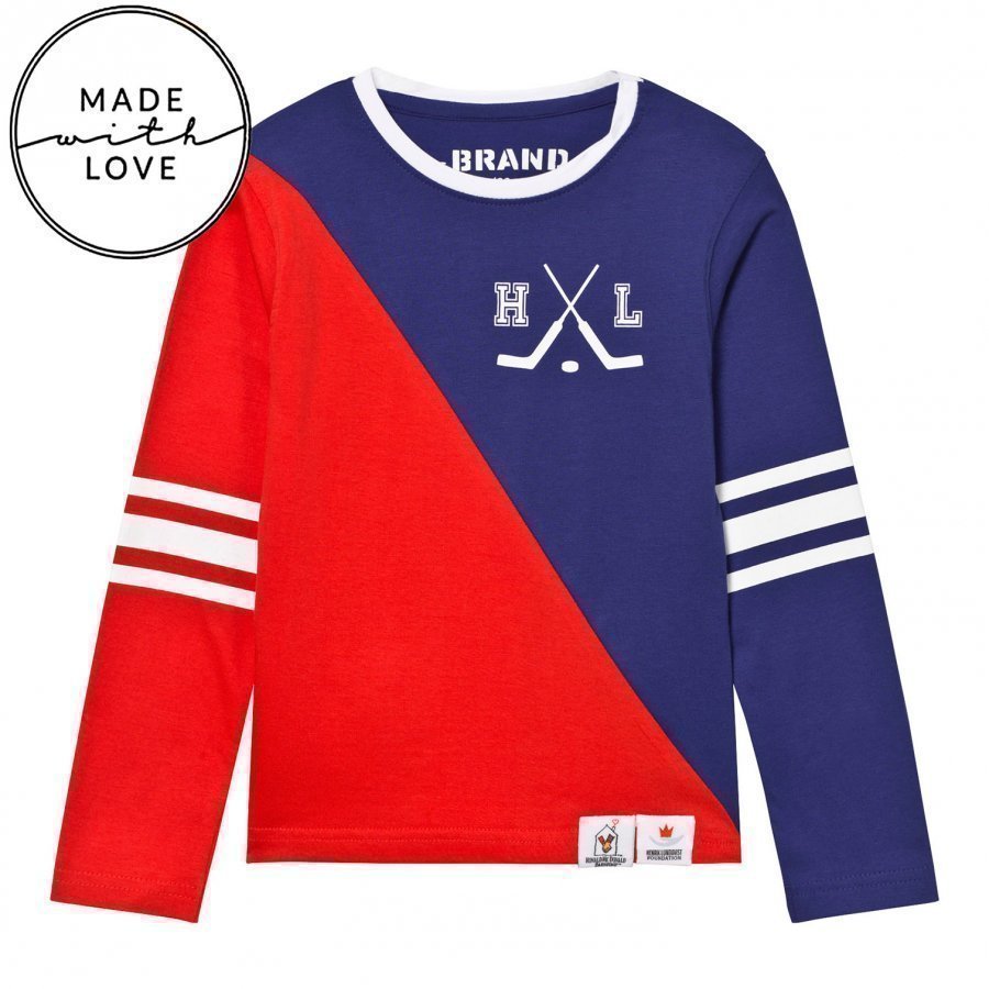 The Brand Make A Save Diagonal Tee Red/Blue Pitkähihainen T-Paita