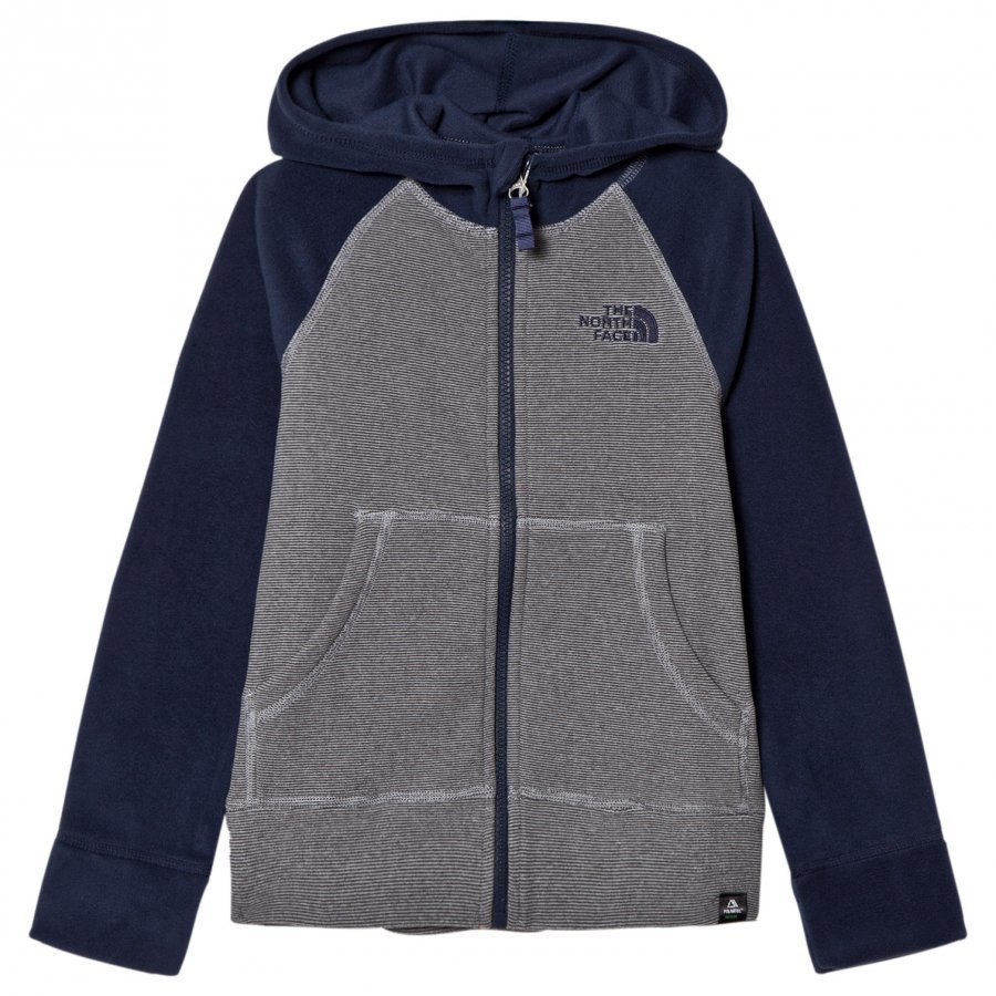 The North Face Grey And Navy Raglan Style Glacier Full Zip Hoodie Huppari