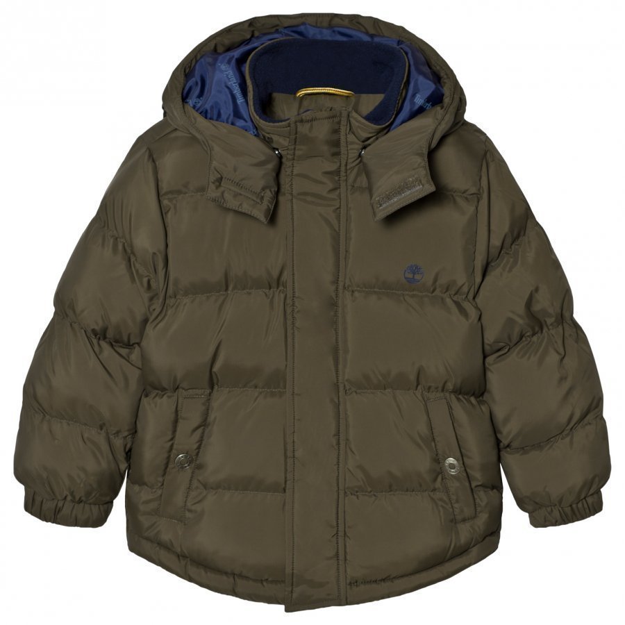 Timberland Hooded Puffer Jacket Khaki Toppatakki