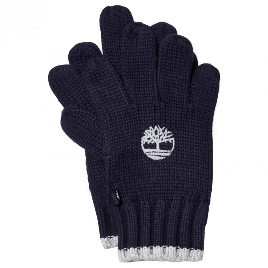 Timberland Navy Knit Branded Gloves Villahanskat