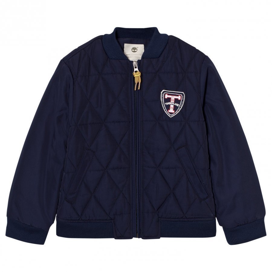 Timberland Navy Quilted Bomber Jacket Bomber Takki