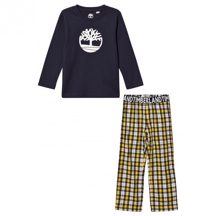Timberland Navy/Yellow Check Branded Pyjamas Yöpuku