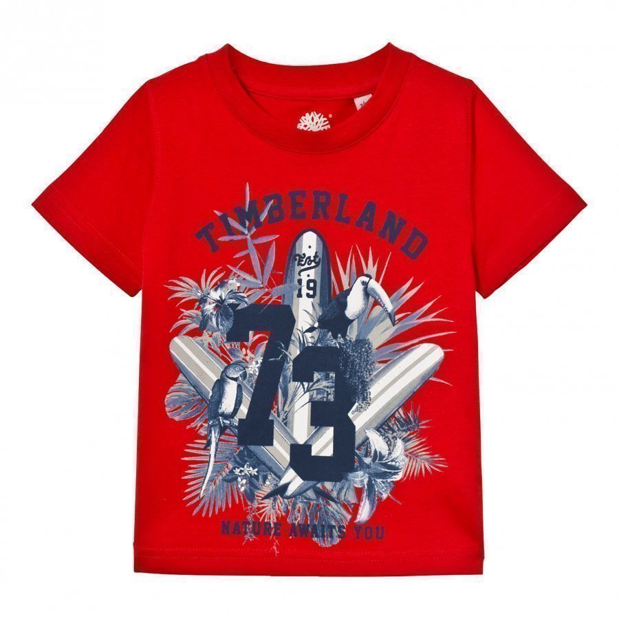 Timberland Red Surf Board Graphic Tee T-Paita