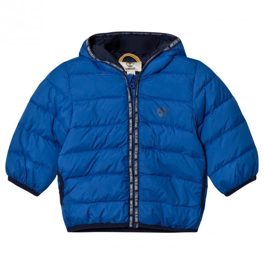 Timberland Royal Blue Ultralight Hooded Puffer Coat Toppatakki