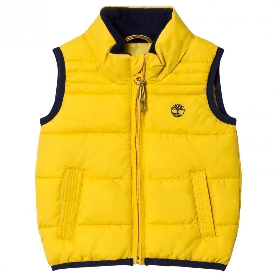 Timberland Yellow Puffer Hooded Vest Toppaliivi