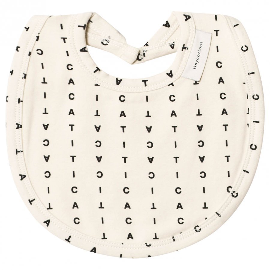 Tinycottons Alphabet Soup Bib Beige/Black Ruokalappu