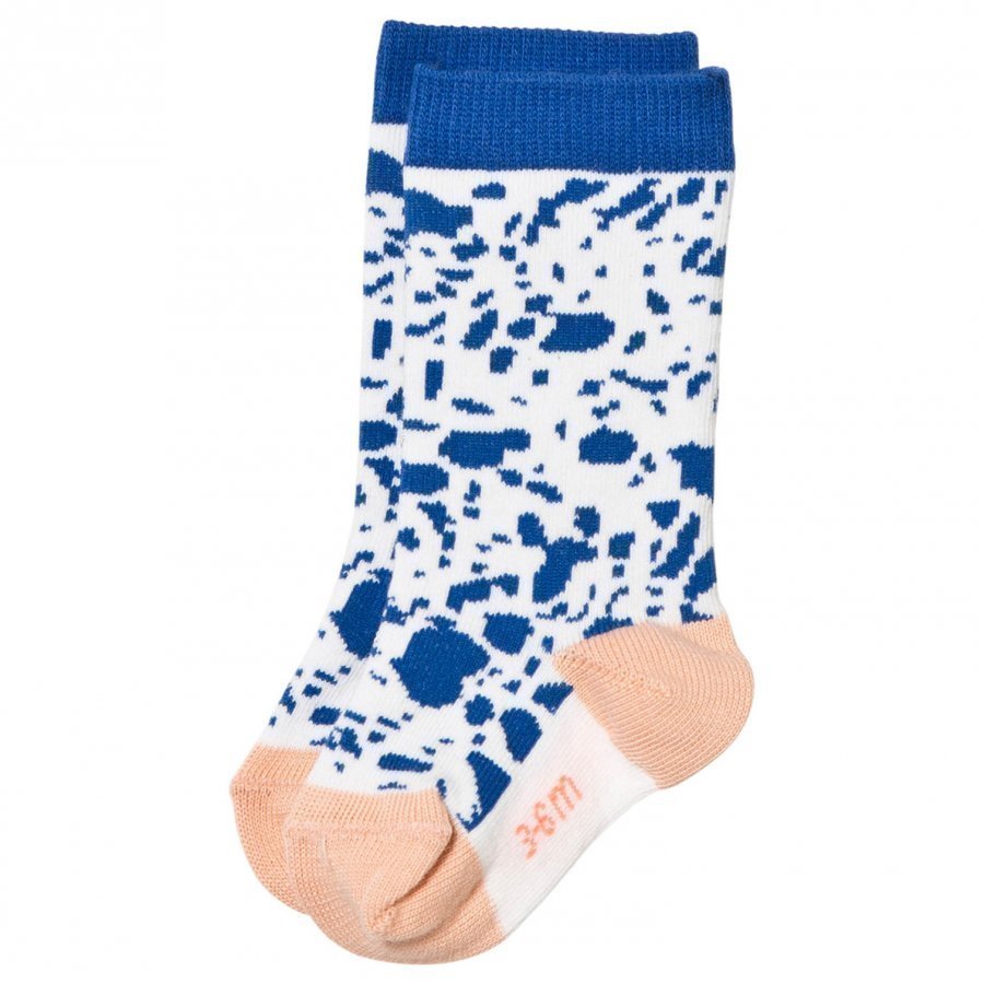 Tinycottons Enamel High Socks Off White/Blue Sukat