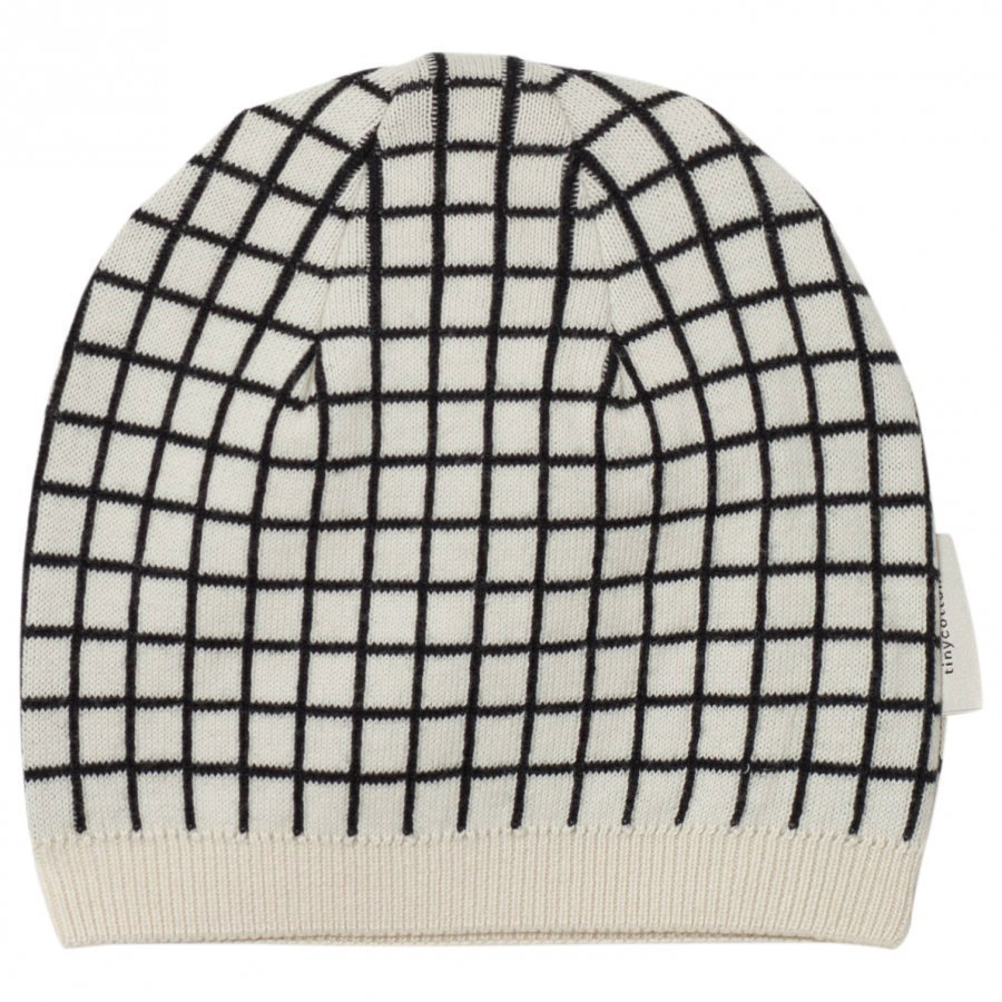 Tinycottons Grid Beanie Beige/Black Pipo