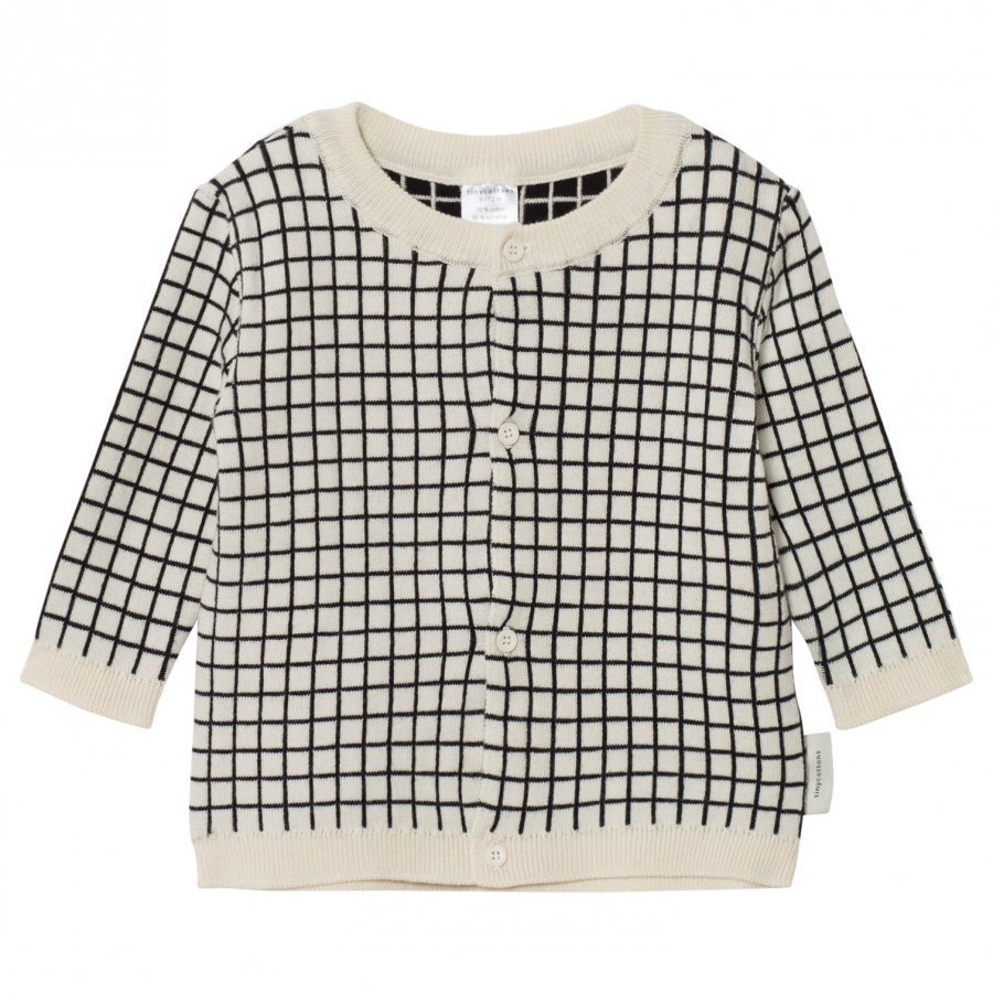 Tinycottons Grid Cardigan Beige/Black Neuletakki