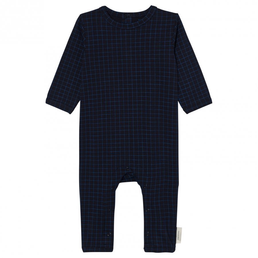 Tinycottons Grid One-Piece Dark Navy/Blue Potkupuku