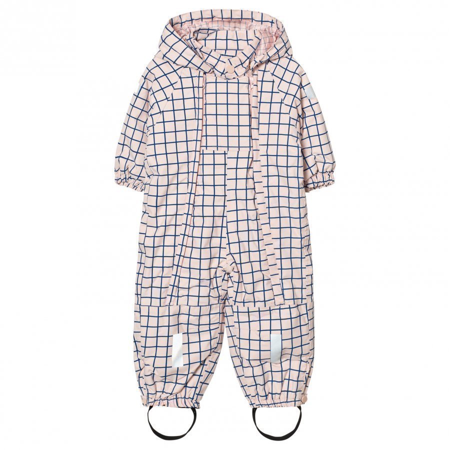 Tinycottons Grid Snow Snowsuit Pale Pink/Blue Toppahaalari